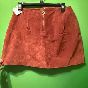 Free People Brown Suede Skirt